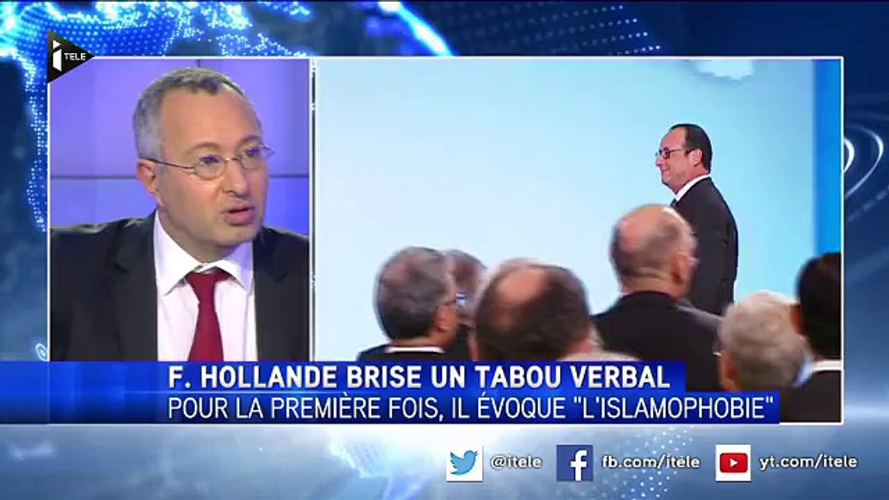 ▷▷▷ Pour la première fois, François Hollande nomme l'islamophobie  ► Au cours de ses voeux aux Ambassadeurs, le Président de la République a brisé le tabou de l'islamophobie dont sont victimes les musulmans français. Selon Claude Askolovitch, c'est un cha
