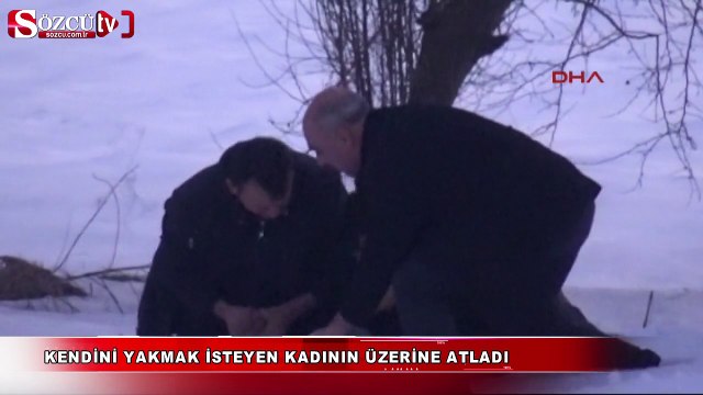 Bolu'da intihar etmek isteyen kadının üzerine atladı