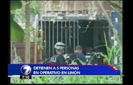 OIJ y Fuerza Pública de Limón detienen a cinco personas en operativos