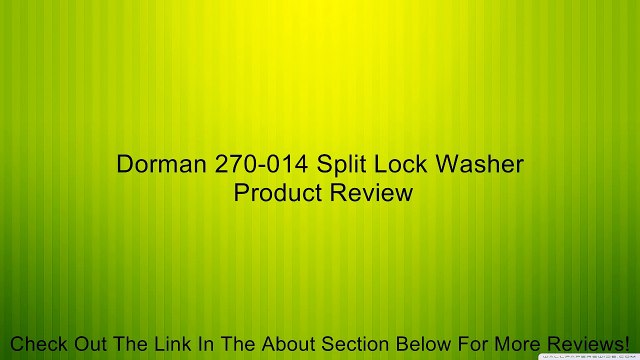 Dorman 270-014 Split Lock Washer Review