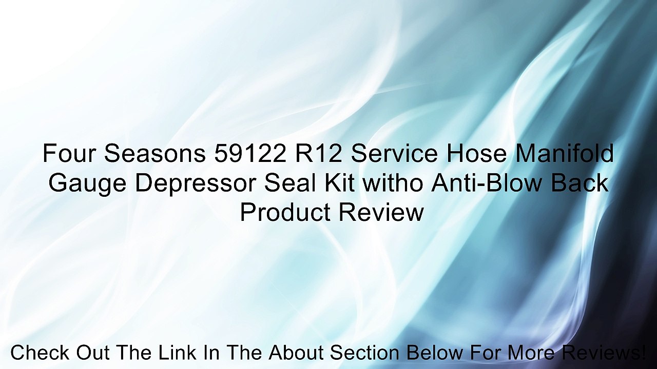 Four Seasons 59122 R12 Service Hose Manifold Gauge Depressor Seal Kit witho Anti-Blow Back Review