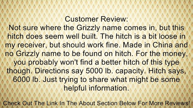 Grizzly H7594 Adjustable Ball Mount Hitch Review