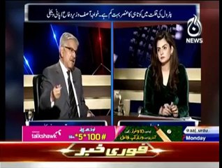 Khawaja Asif Aaj With Saadia Afzaal 19 January 2015