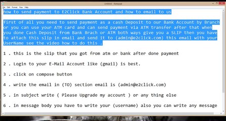 E2Click.com Payment Slip Send