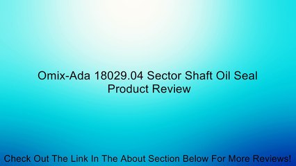 Omix-Ada 18029.04 Sector Shaft Oil Seal Review