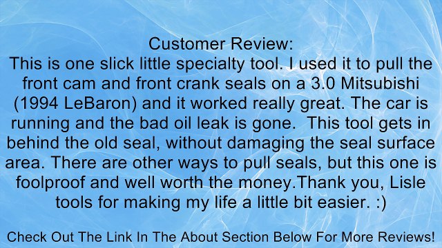 Lisle 58430 Shaft Type Seal Puller Review