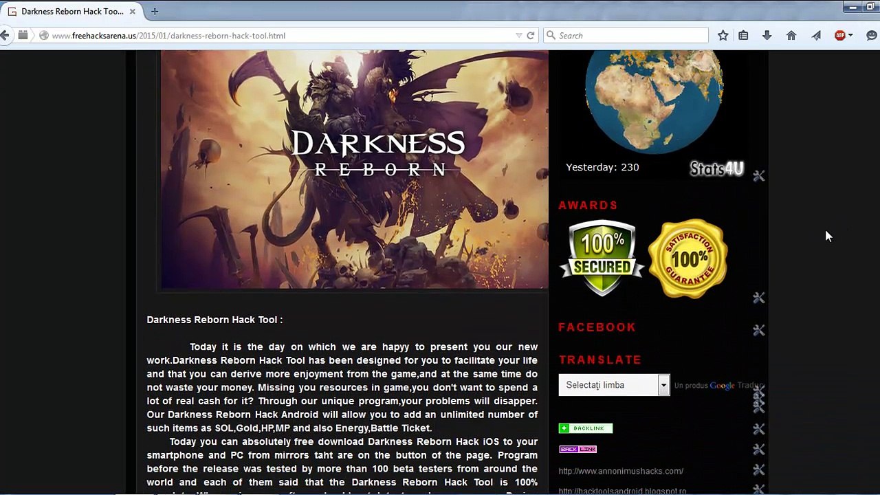 Darkness Reborn Hack Unlimited SOL, Gold, HP, MP, Energy and Battle Ticket