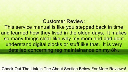 1948 1949 1950 1951 1952 FORD 8N TRACTOR Service Manual Review