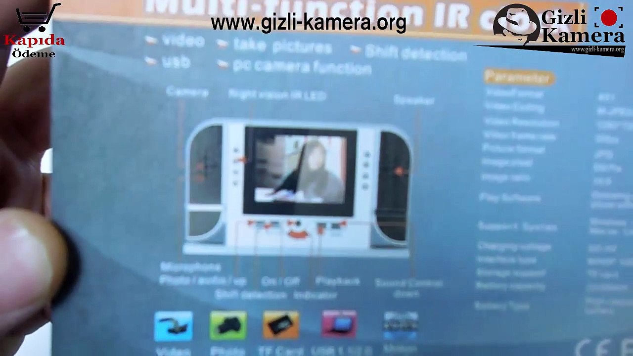 Ekranlı Masa Saati Gizli Kamera Tanıtım Videosu