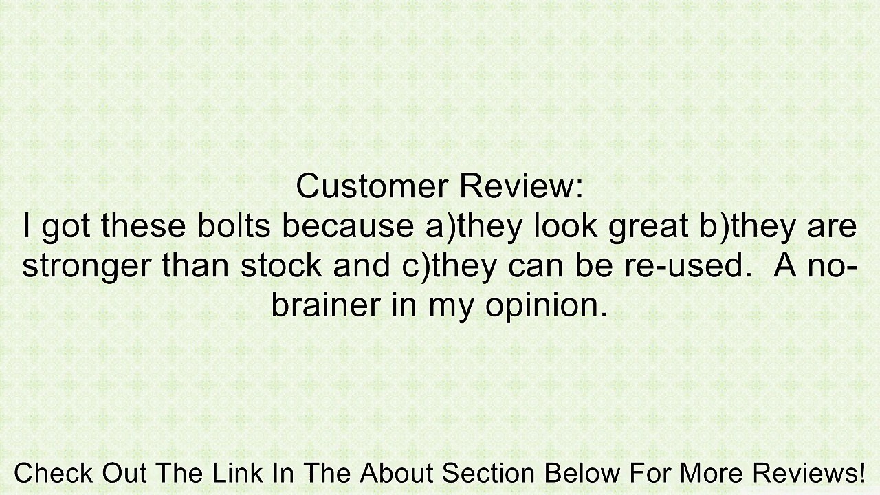 Diamond Engineering Rear Brake Rotor 12-Point Stainless Individual Bolt Kit PB532S Review