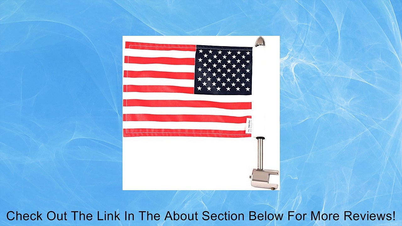 Pro Pad RFM-SQ Rear Square Motorcycle Flag Mount Kit and 6" x 9" USA Flag, .625" Square Luggage Rack, Fits 1/2" Horizontal Square Bar, Stainless Steel, Made in the USA Review