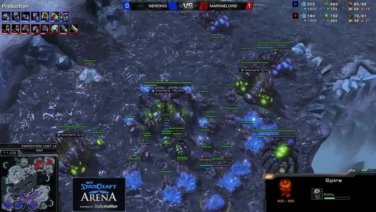 Nerchio (Z) vs. MarineLord (T) - MyStarCraft Arena #4 powered by Dailymotion StarCraft II Heart of the Swarm