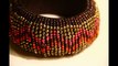 Women Gold Knit Beads Bracelet Round Bangle Plus Fire Colors Size 7