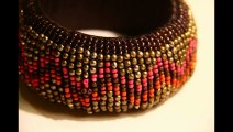 Women Gold Knit Beads Bracelet Round Bangle Plus Fire Colors Size 7