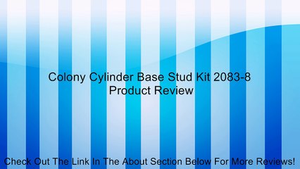 Colony Cylinder Base Stud Kit 2083-8 Review