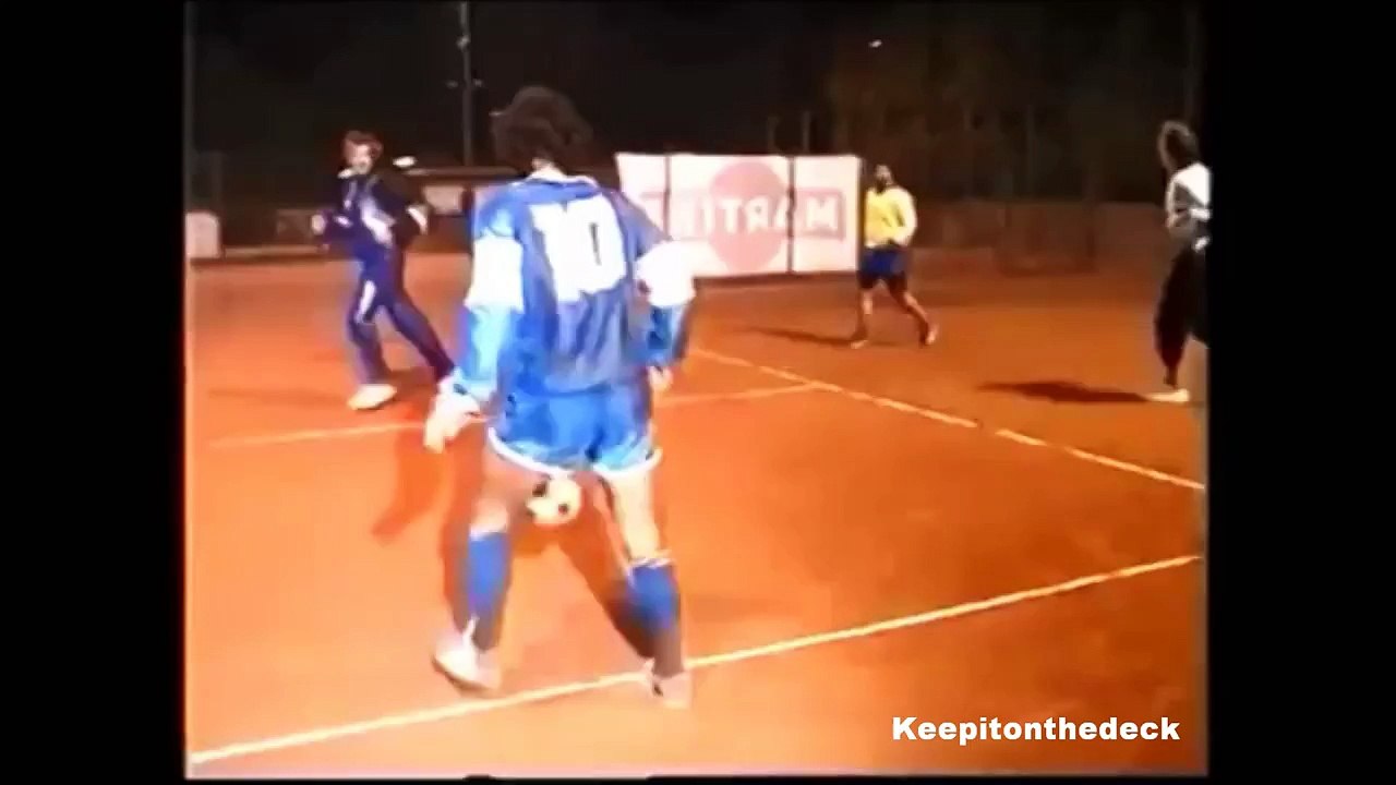 Diego Maradonna playing futsal