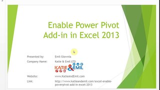 Enable PowerPivot Add-in Excel 2013