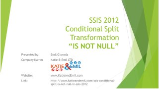 SSIS Conditional Split IS NOT NULL Part 3 Video Example SSIS 2012