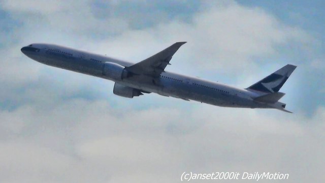 Cathay Pacific Boeing 777. Takeoffs From Hong Kong International Airport