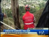 Conductor sobrevive tras caer a un barranco de 400 metros