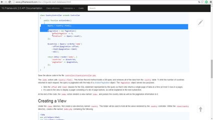 Create pagination in Yii Framework 2.0