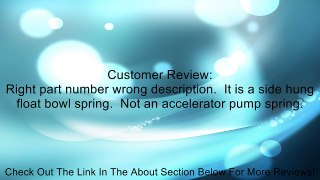 Holley 20-123 Carburetor Accelerator Pump Spring Review