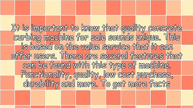 The Excellent Concrete Curbing Machine For Sale