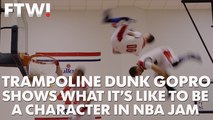 Trampoline dunk GoPro shows what it's like to be a character in NBA Jam