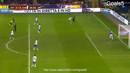 Icardi M Penalty MISS Inter 0 - 0 Sampdoria Coppa Italia 21-1-2015