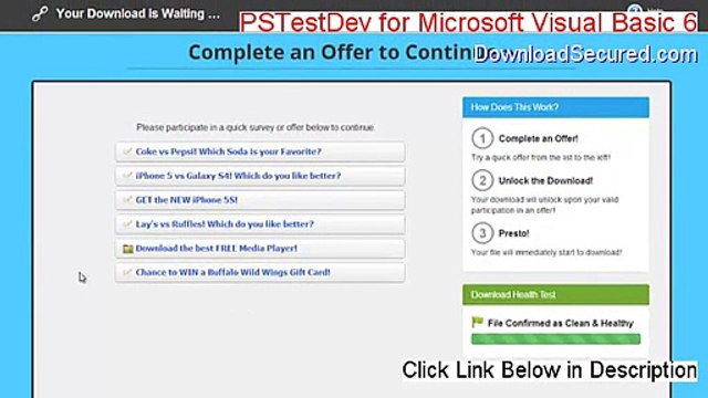 PSTestDev for Microsoft Visual Basic 6.0 Full Download (Free of Risk Download 2015)