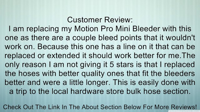 Motion Pro 08-0143 Hydraulic Brake Bleeder Review