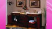 84 Bathroom Furniture LED Lighted Travertine Top Double Sink Vanity Cabinet 193TL