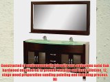 Daytona Double Bathroom Vanity in Espresso with Green Glass Top with Green Integral Sinks
