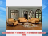 Luxury 3 Piece Home Office Living Room Bonded Leather Modern Sofa Love Seat Chair Set