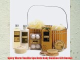 Spicy Warm Vanilla Spa Bath Body Bamboo Gift Basket