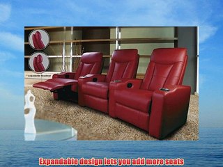 3 Seat Red Leather Match Home Theater set - Coaster 600132-3