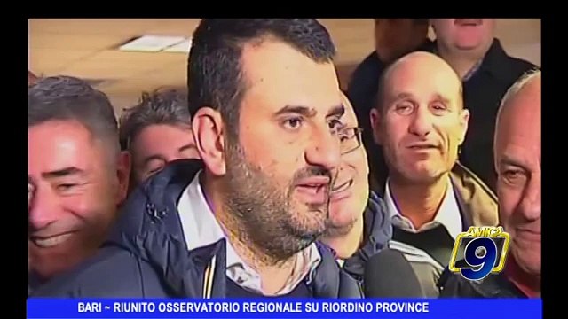 BARI | Riunito osservatorio regionale su riordino province