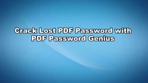 Crack Lost PDF Password Effectively with PDF Password Genius