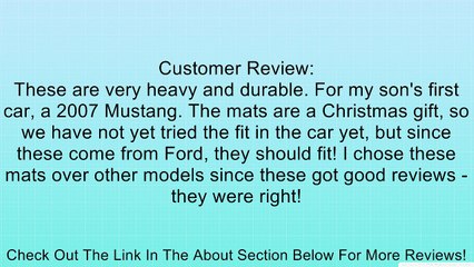 07-09 Ford Mustang Floor Mats - All-Weather Vinyl, Ebony Review