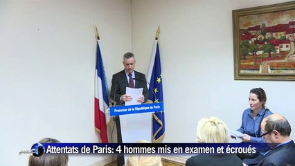 Attentats de Paris: quatre hommes mis en examen et écroués