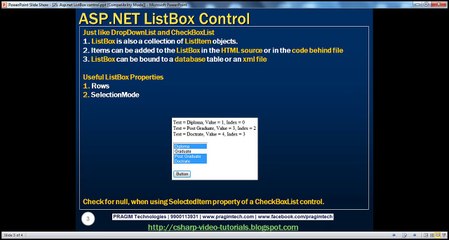 How ListBox Control Work in Asp.Net - Part - 25