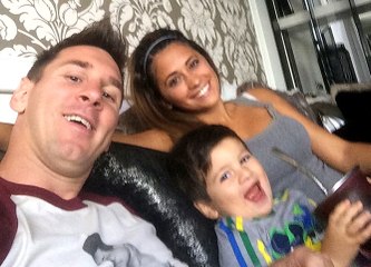 Lionel Messi spent time with son Thiago and girlfriend Antonella