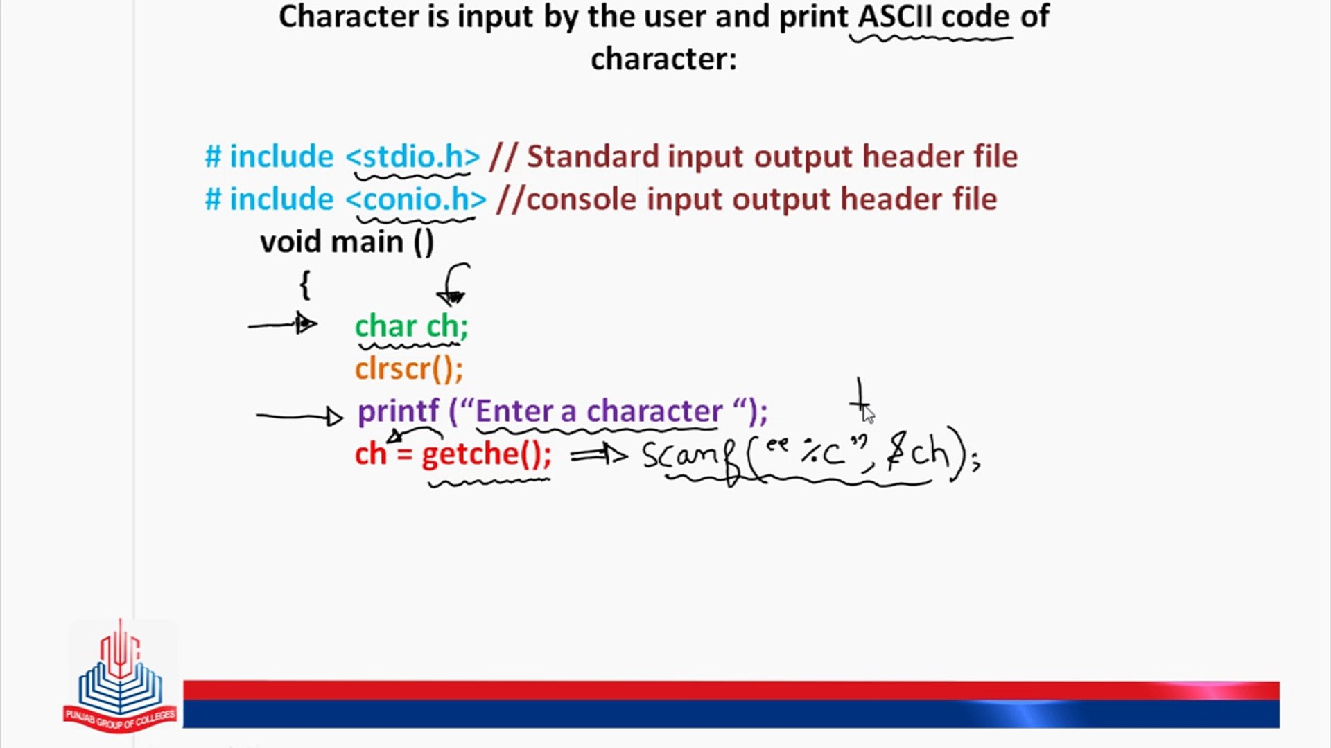 Character is input by the user and print ASCII code of character. - video  Dailymotion