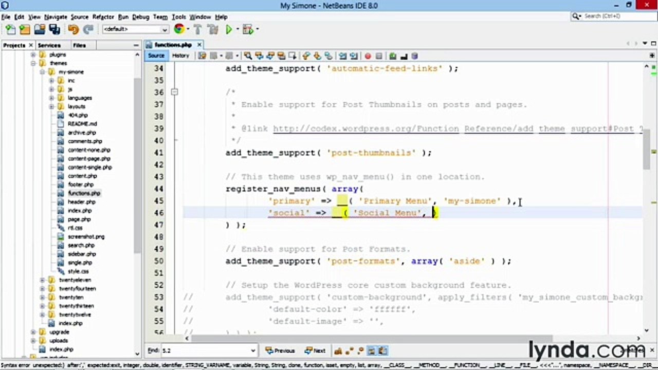 Building Theme from Scratch with underscore lecture 30 create social