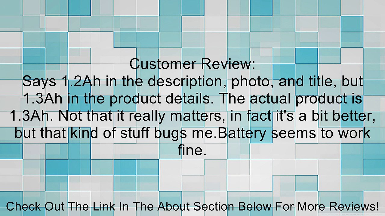 12 VOLT 1.2 Ah BATTERY-Battery Review