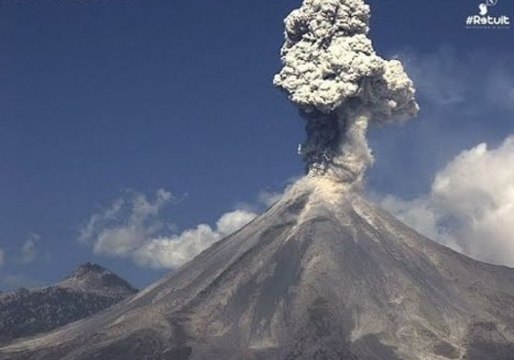 Volcán De Colima Spews Ash