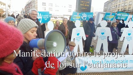 Manifestation contre le projet de loi sur l'euthanasie