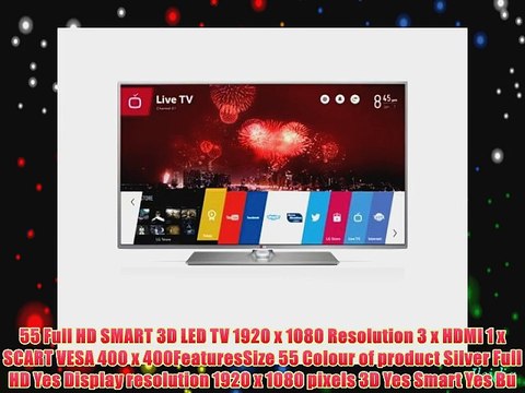 LG 55LB650V - 55LB650V - 55 Full HD SMART 3D LED TV 1920 x 1080 Resolution 3 x HDMI 1 x SCART