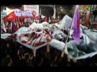 Spanish "Podemos" party at Syriza wind up rally