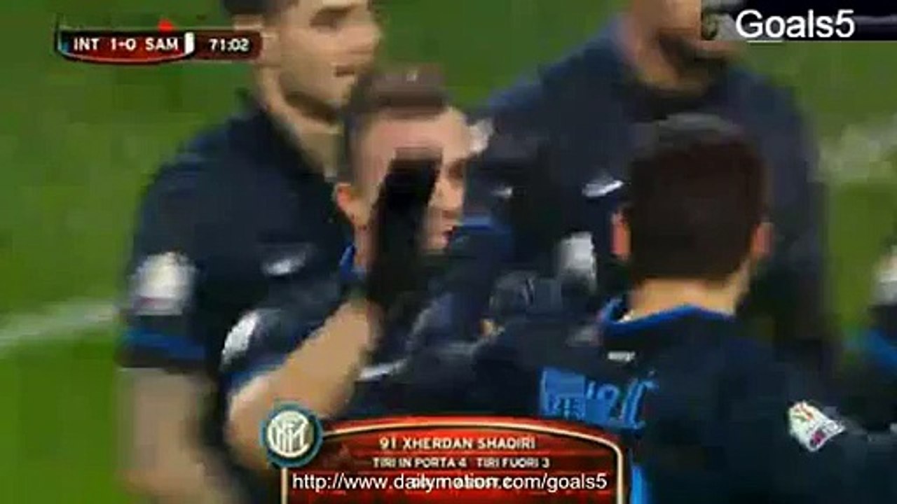 Shaqiri X Goal Inter 1 - 0 Sampdoria Coppa Italia 21-1-2015